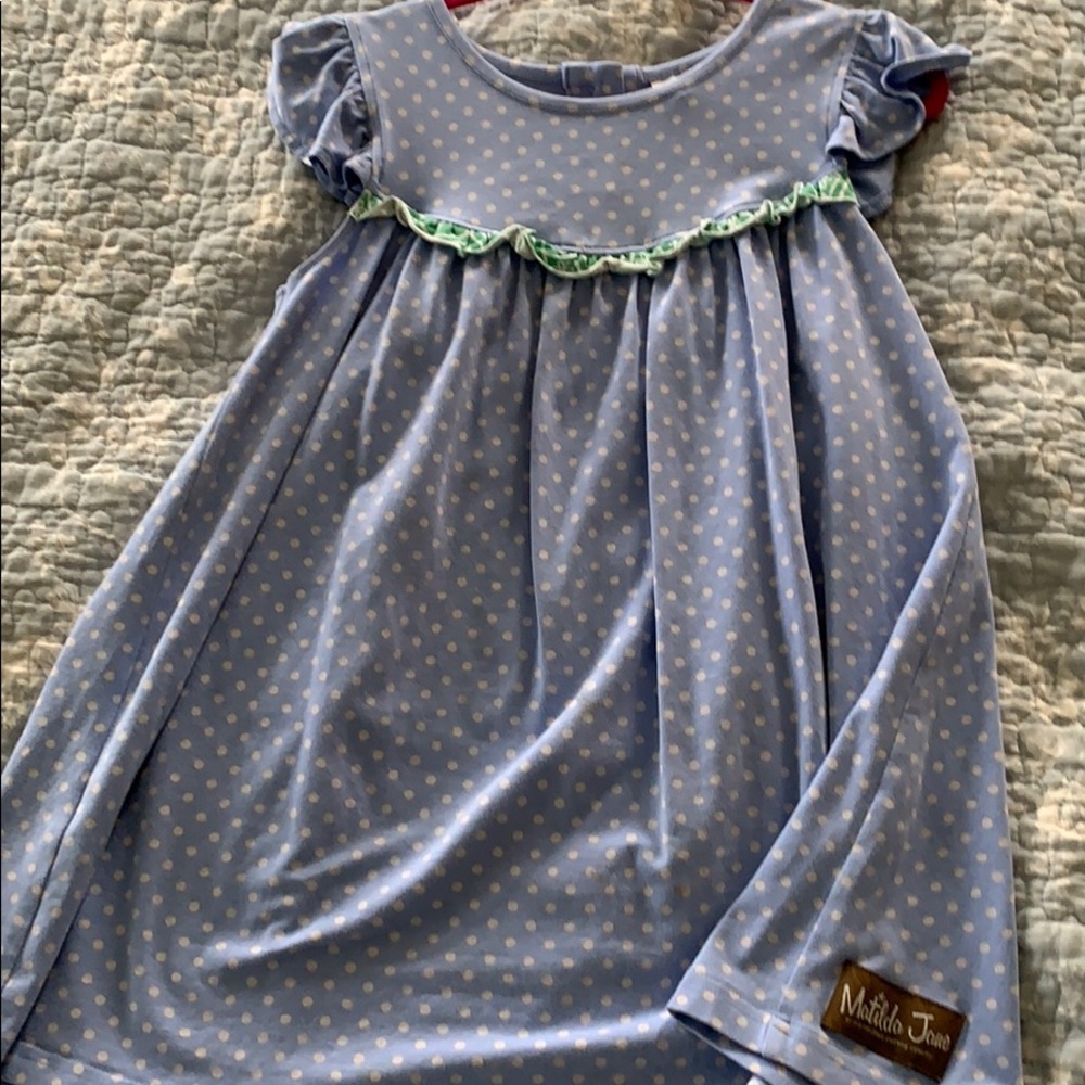 Blue and White dot dress